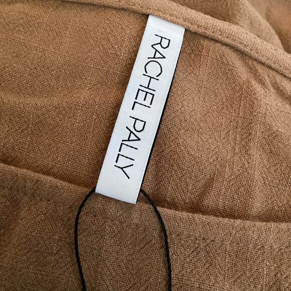 Rachel Pally Ruthie Linen Blend Drop Waist Swing Dress Nutmeg Cognac S - Picture 7 of 9